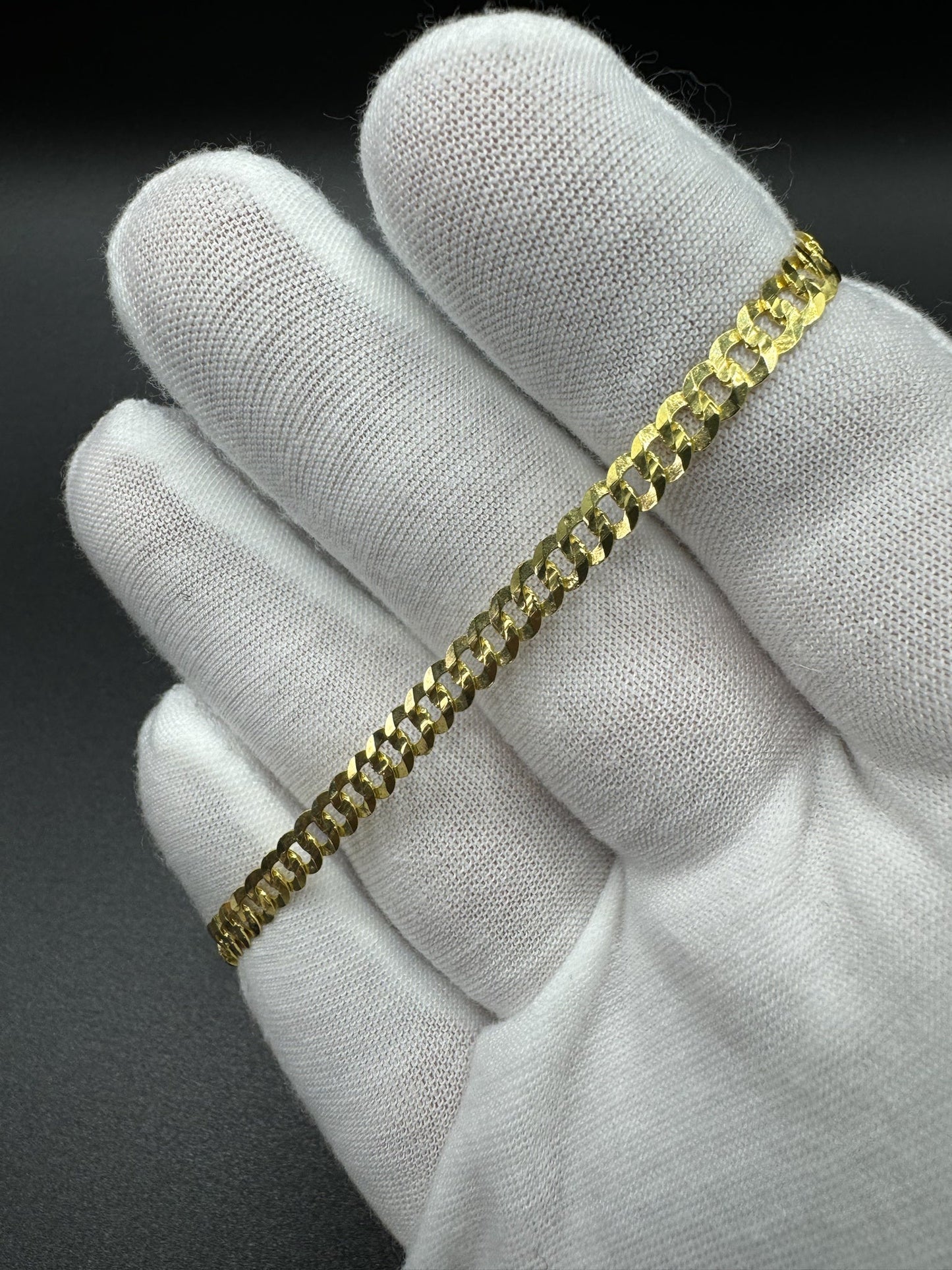 7.5” 14k Yellow Gold Tight Link Curb Bracelet 5mm 4.42g