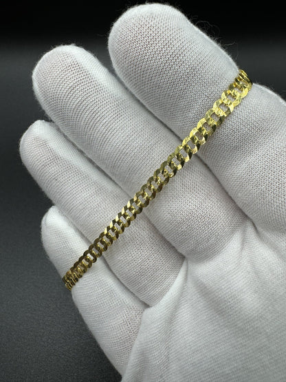 7.5” 14k Yellow Gold Tight Link Curb Bracelet 5mm 4.42g