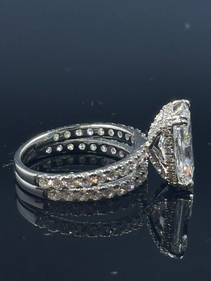 14k White Gold Radiant Diamond Bridal Set – 5.87ctw, Size 7