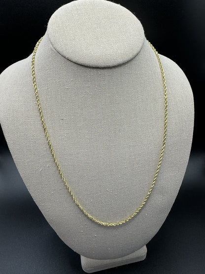 22” 14k Yellow Gold Rope 2.5mm 10.75g