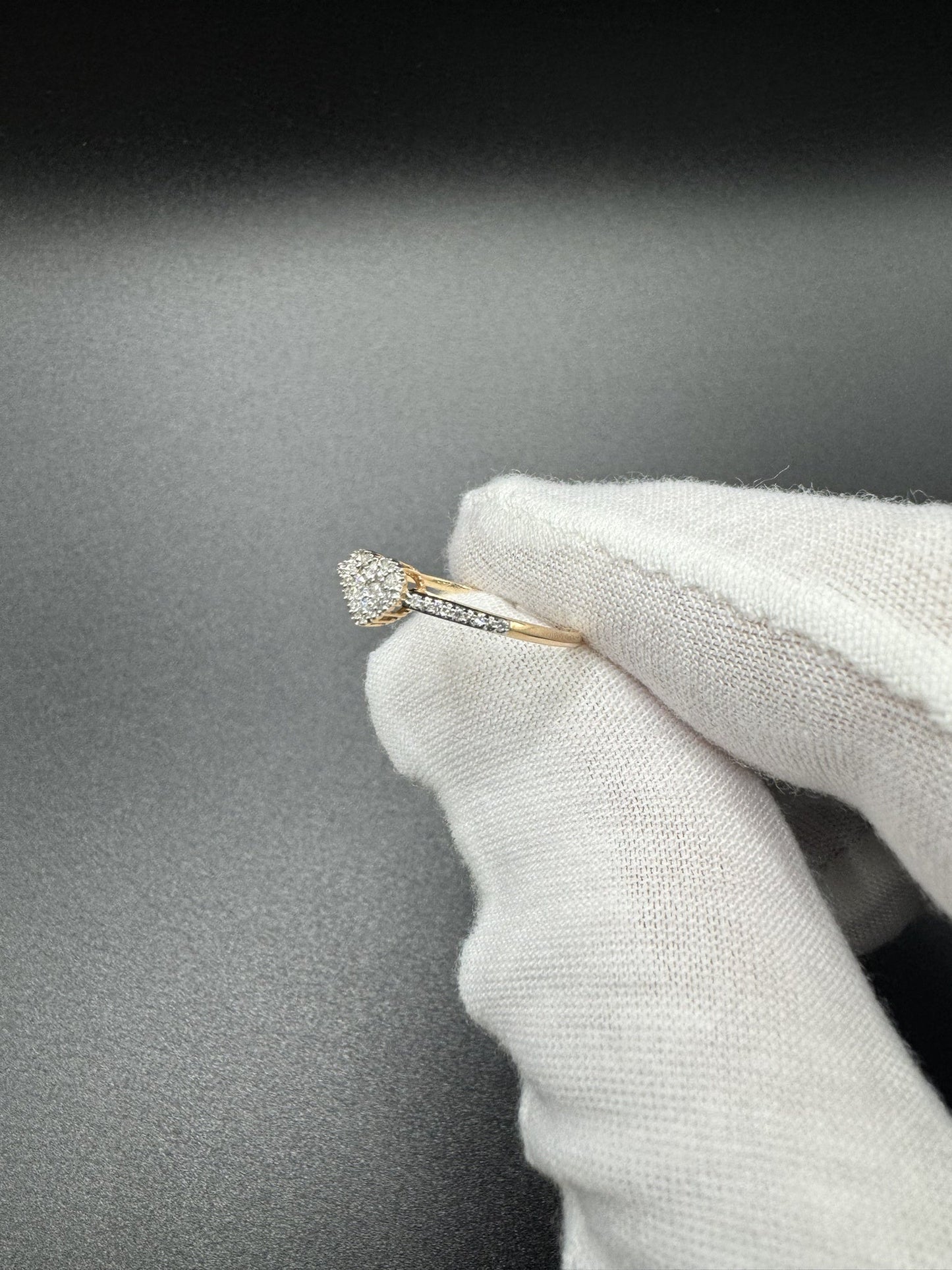 Size 7 10k Rose Gold Natural Diamond Heart Ring 1.0g
