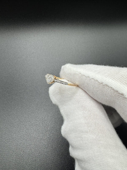 Size 7 10k Rose Gold Natural Diamond Heart Ring 1.0g