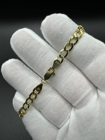 7.5” 14k Yellow Gold Curb Bracelet 6mm 4.34g
