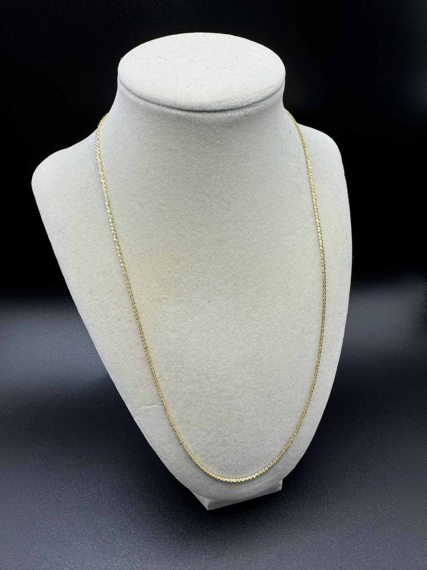 22” 14k Yellow Gold Diamond Cut Fancy Link Chain 1.5mm 3.44g