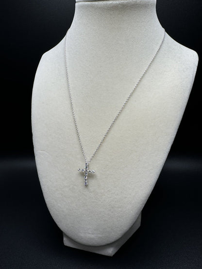 18-20” Silver Chain 3/4” .5ctw VS/VVS Lab Diamond Cross 2.8g