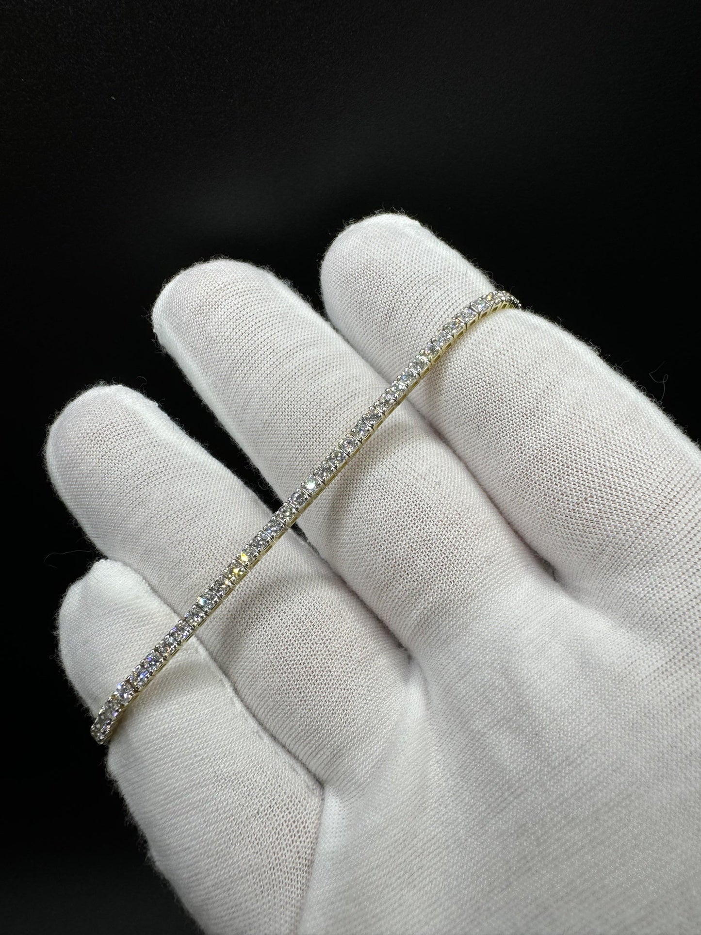 7.75” 14k Yellow Gold 3ctw VS/VVS Lab Diamond Tennis Bracelet 7.6g