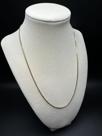 19” 14k Yellow Gold Box Chain 1.3mm 5.64g