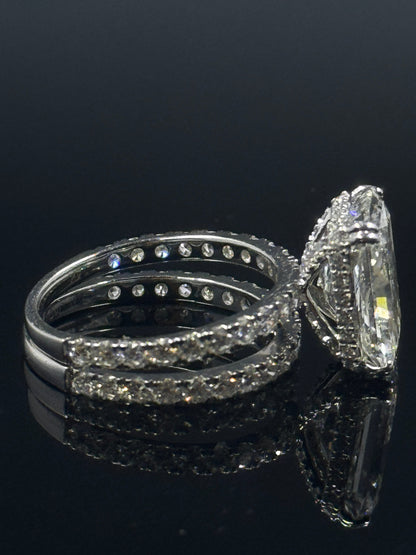 14k White Gold Radiant Diamond Bridal Set – 6.90ctw, Size 7