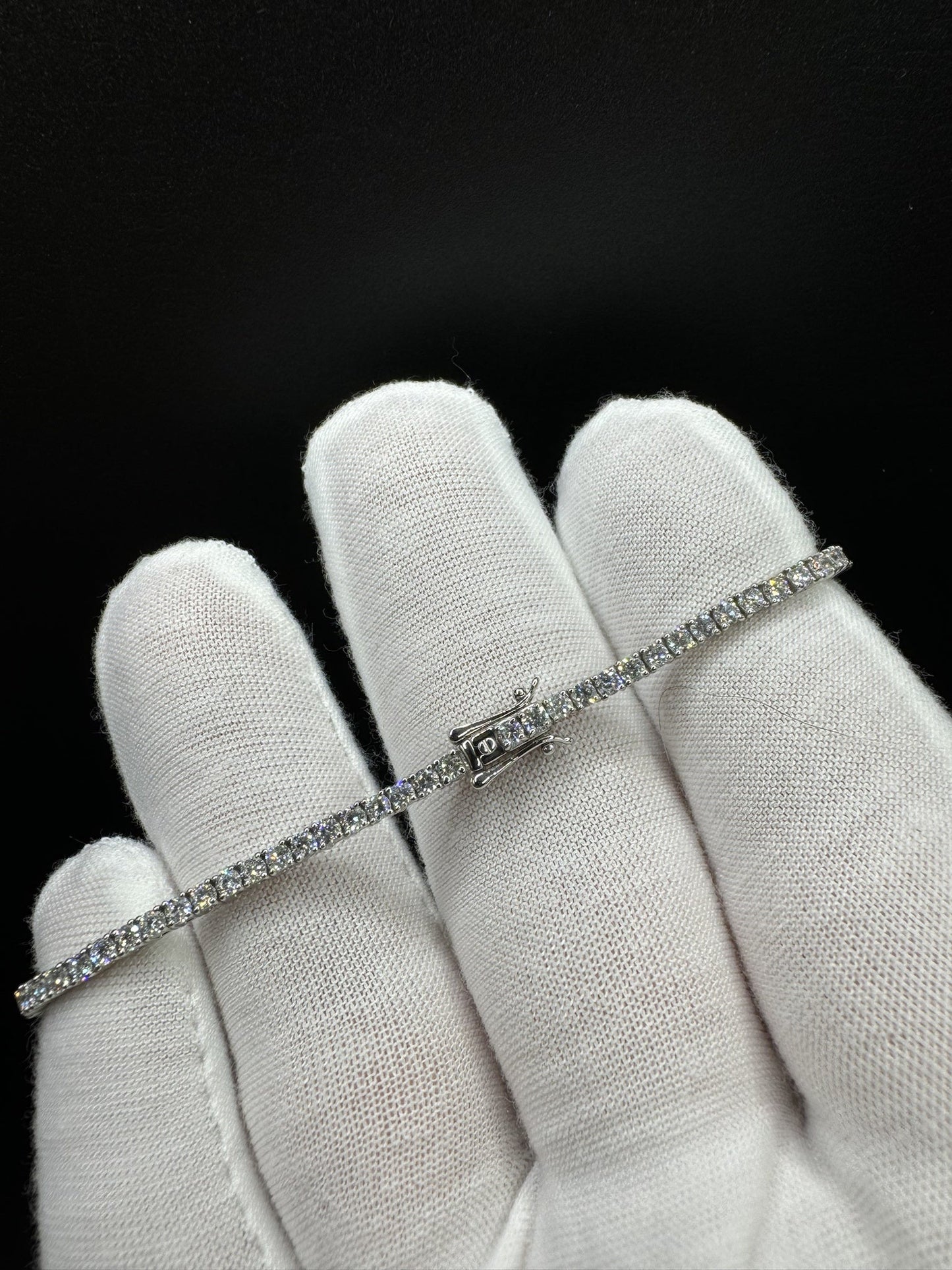 7.25” Platinum 3.5ctw VS/VVS Lab Diamond Tennis Bracelet 2.3mm 11.5g