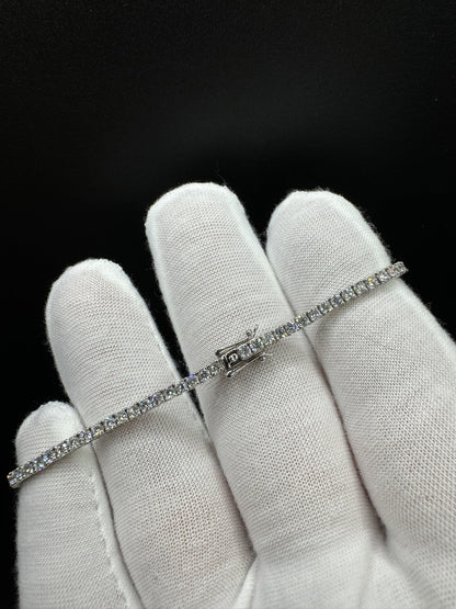 7.25” Platinum 3.5ctw VS/VVS Lab Diamond Tennis Bracelet 2.3mm 11.5g