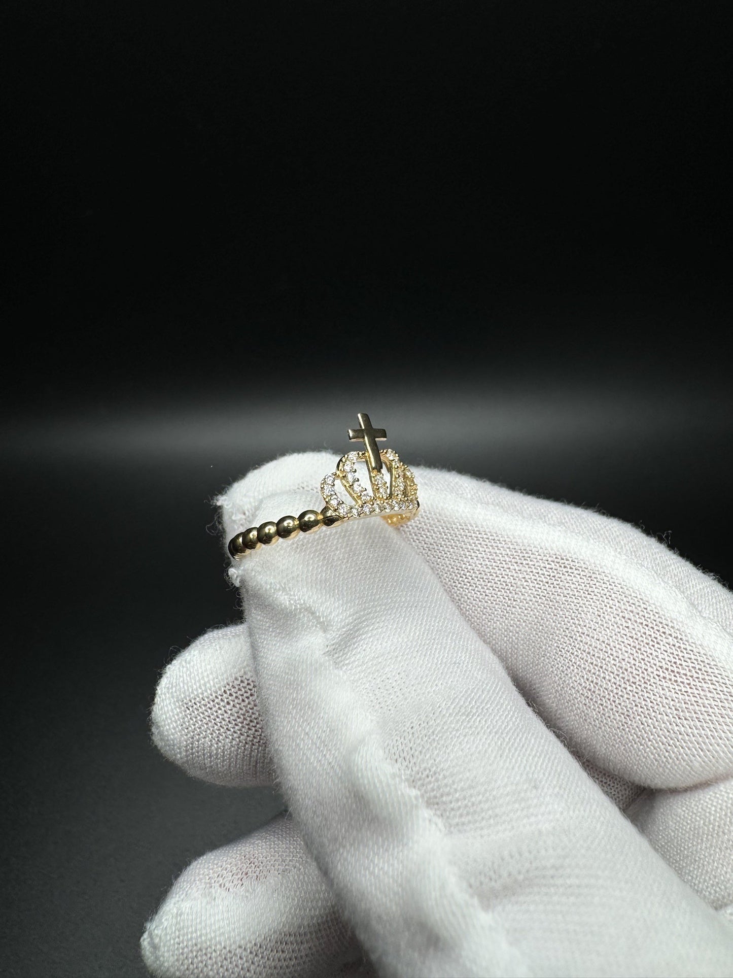 Size 8 14k Yellow Gold Crown Ring 1.7g