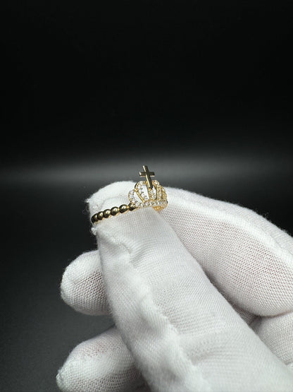 Size 8 14k Yellow Gold Crown Ring 1.7g