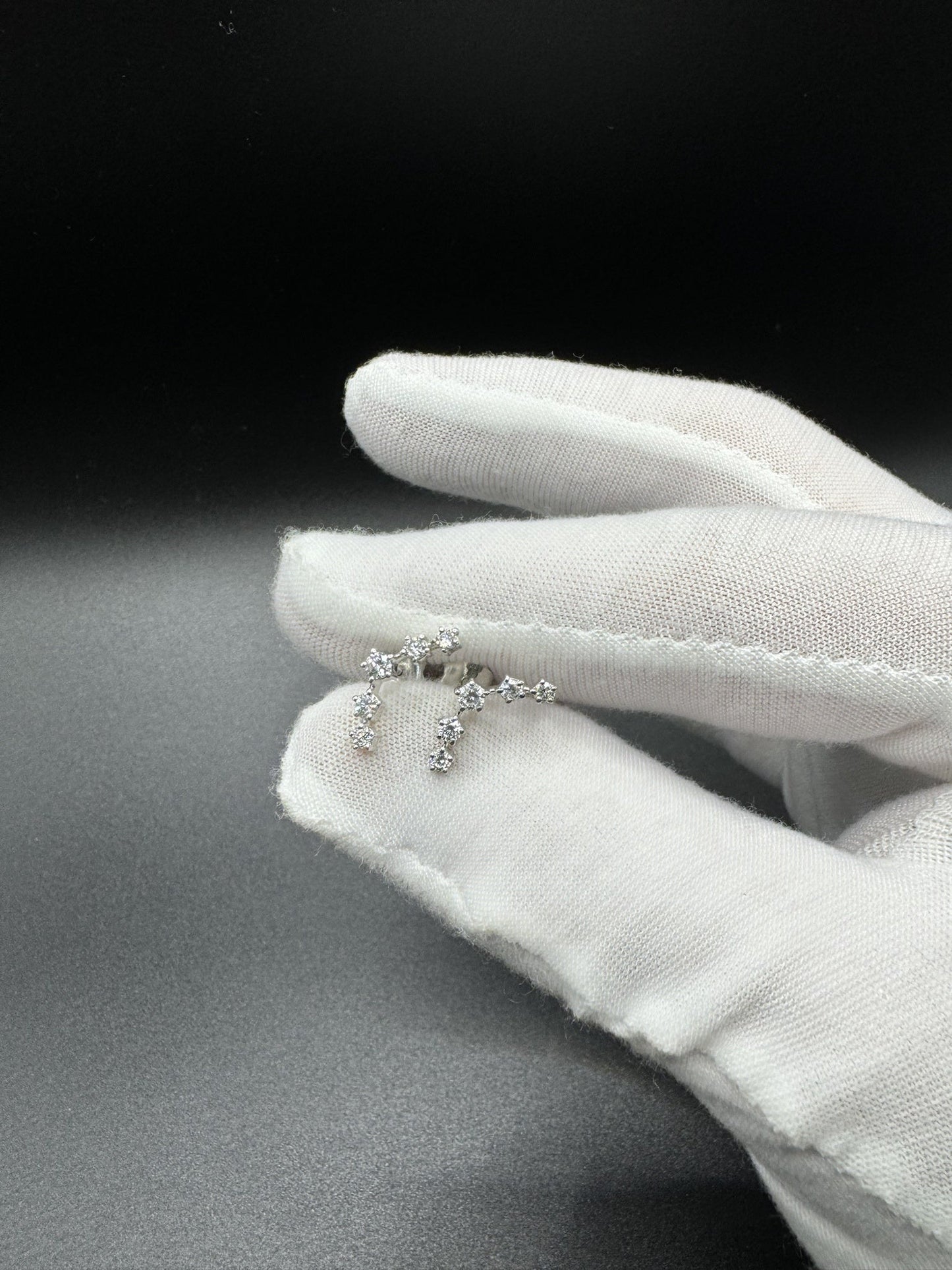 15mm 1/2ctw Silver Crawler Lab Diamond Earrings 1.6g