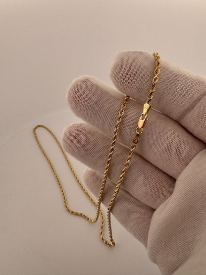 22” 14k Yellow Gold Rope 2.2mm 10.4g