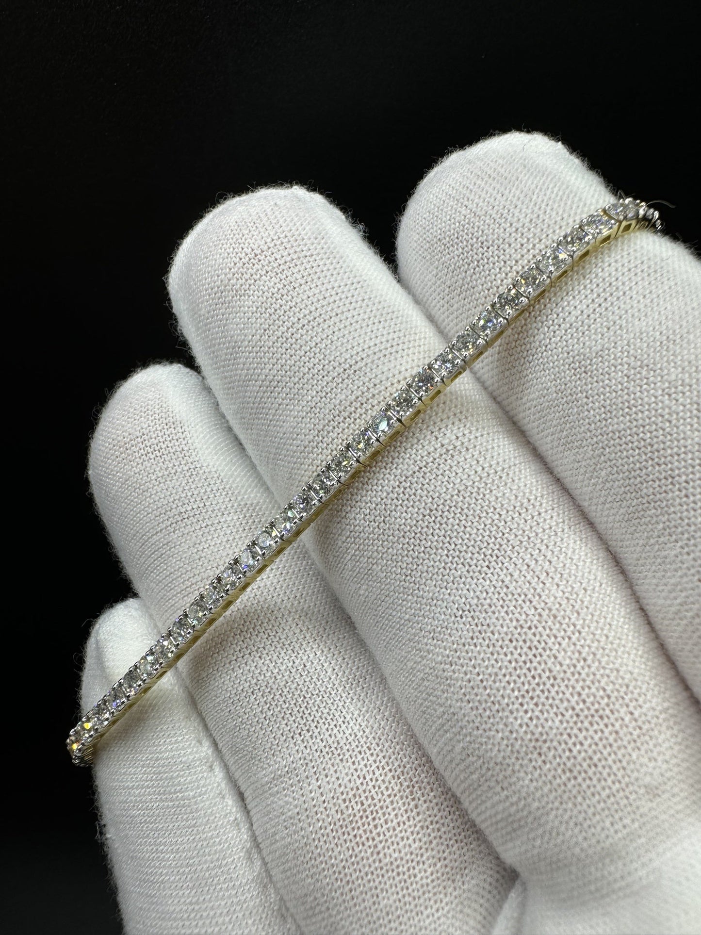 7” 14k Yellow Gold 3ctw VS/VVS Lab Diamond Tennis Bracelet 7.3g