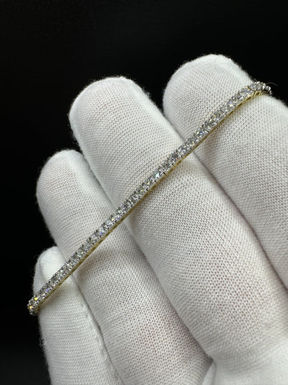 7” 14k Yellow Gold 3ctw VS/VVS Lab Diamond Tennis Bracelet 7.3g