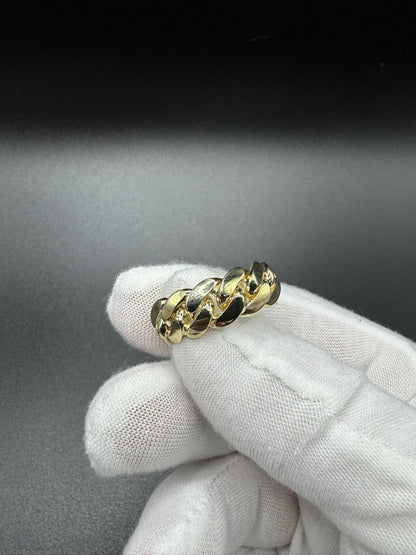 Size 10 10k Yellow Gold Cuban Link Ring 8mm 11.6g