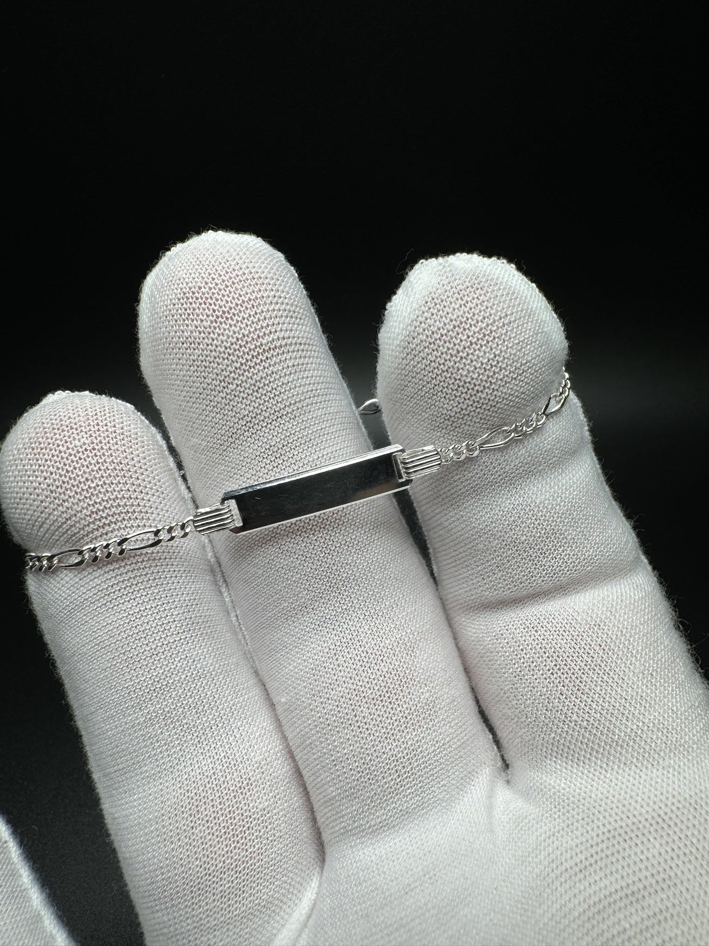 6” Silver Figaro Baby ID Bracelet