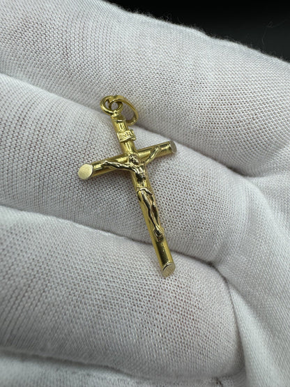 1.5” 14k Yellow Gold Crucifix 3mm Bail 2.1g