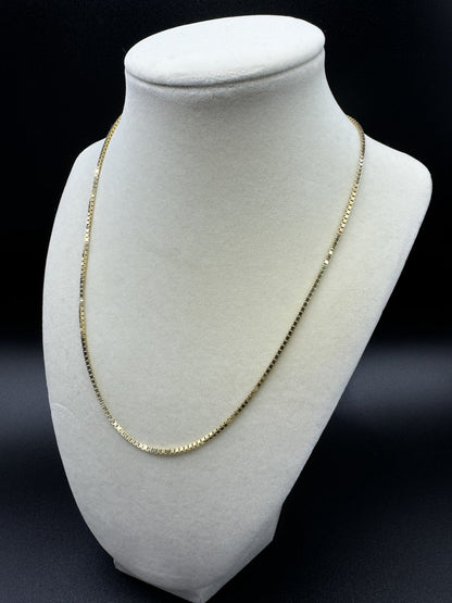 18” 14k Yellow Gold Box Chain 1.7mm 9.7g
