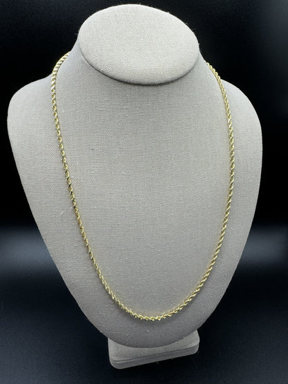 24” 14k Yellow Gold Rope 2.5mm 6.6g