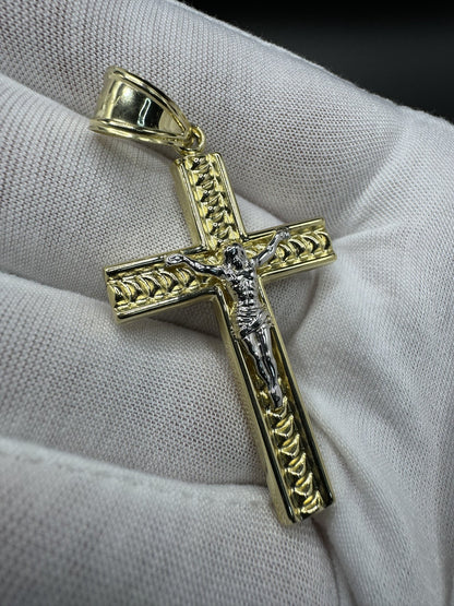 2.5” 14k Yellow Gold Square Crucifix 8mm Bail 4.3g