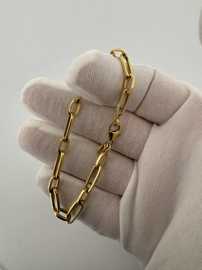 7.5” 14k Yellow Gold Paperclip 5.5mm 3.43g