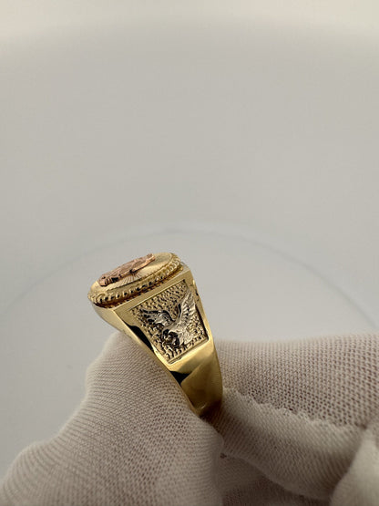 Size 11 10k Yellow Gold & Tri-Color Mary Ring 7.5g