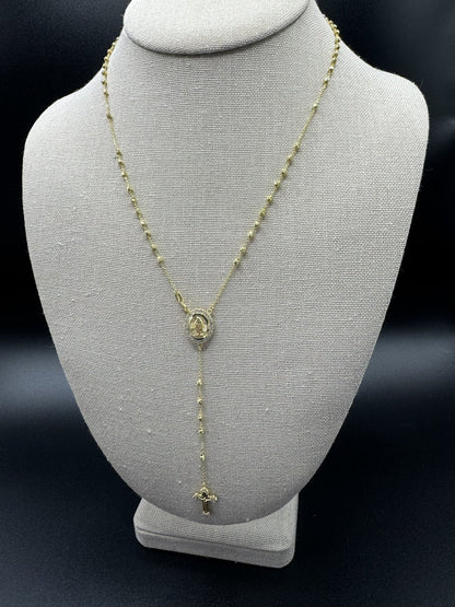 18” 10k Yellow Gold Rosary with 4” Drop 2.5mm 5.0g