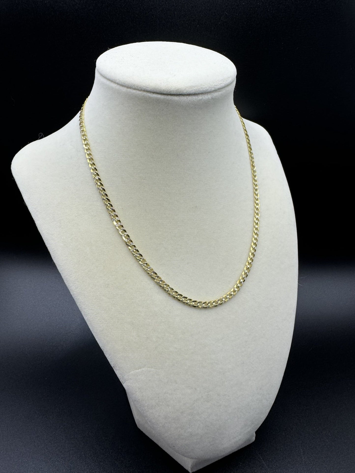 16” 14k Yellow Gold Diamond Cut Curb 3.2mm 4.41g