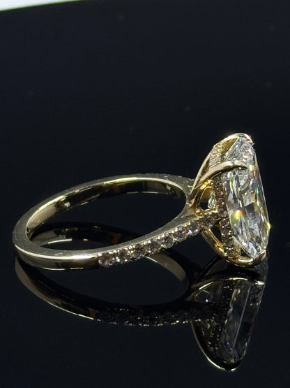 14k Yellow Gold Lissome Radiant Diamond Engagement Ring – 5.06ct, Size 7