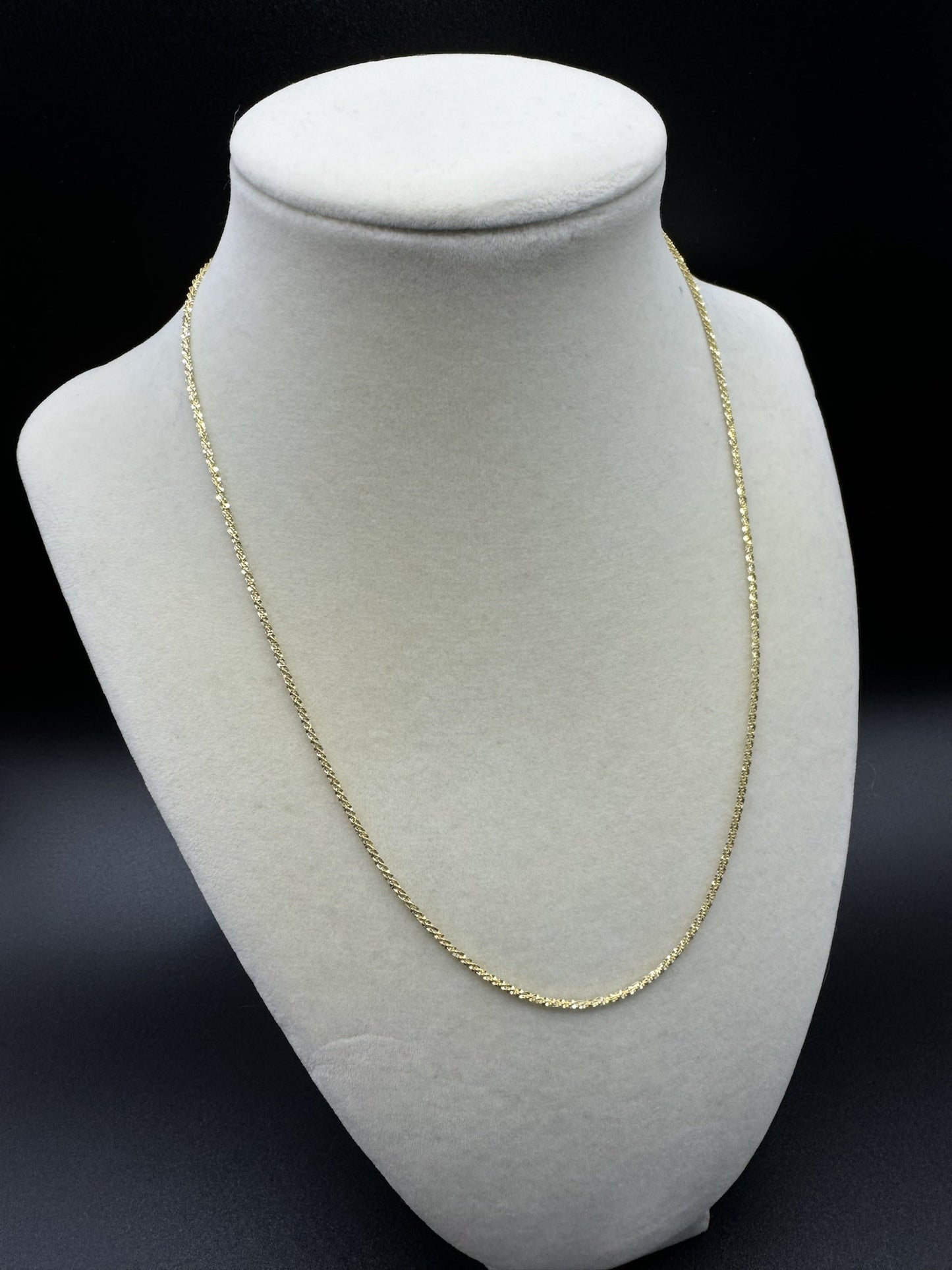 18” 14k Yellow Gold Diamond Cut Fancy Link 1.5mm 2.9g