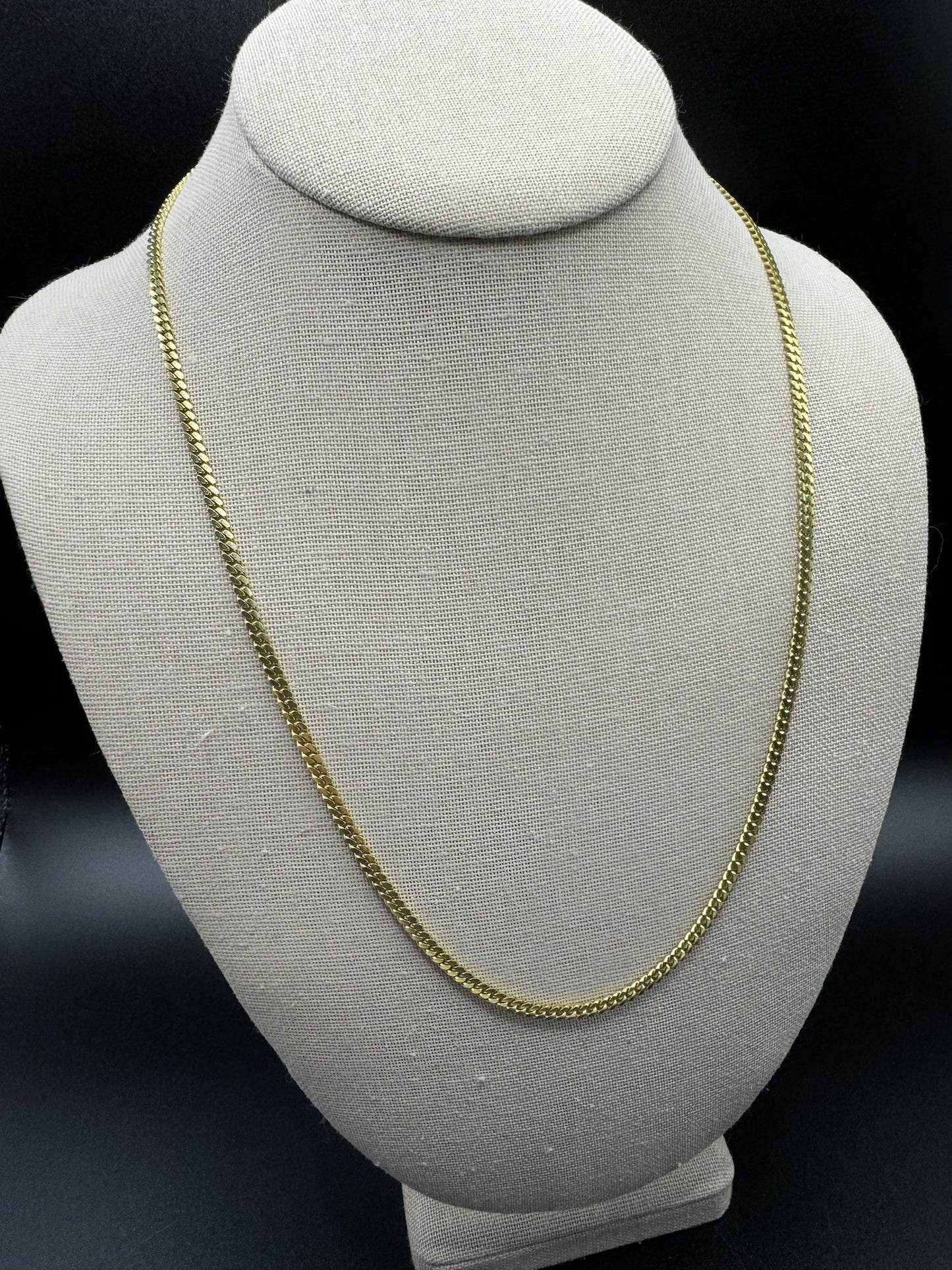 22” 14k Yellow Gold Cuban 3mm Lobster Clasp 16.32g