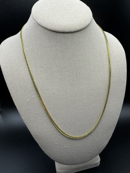 22” 14k Yellow Gold Cuban 3mm Lobster Clasp 16.32g