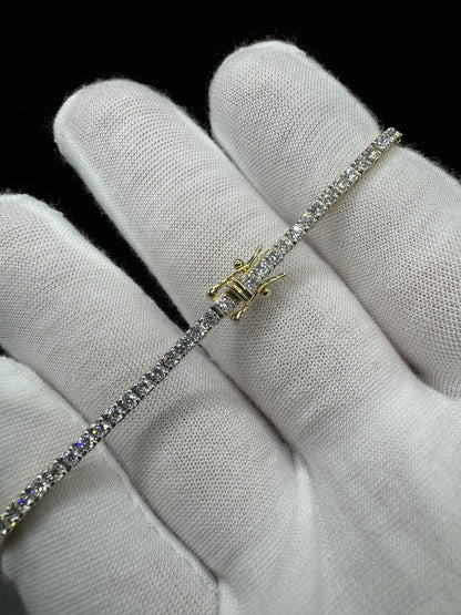 7.75” 14k Yellow Gold 3ctw VS/VVS Lab Diamond Tennis Bracelet 7.6g
