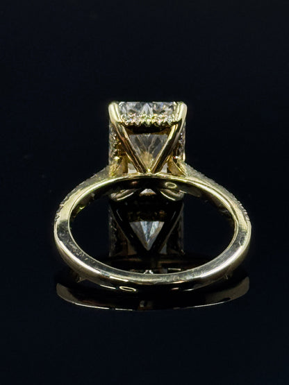 14k Yellow Gold Lissome Radiant Diamond Engagement Ring – 5.06ct, Size 7