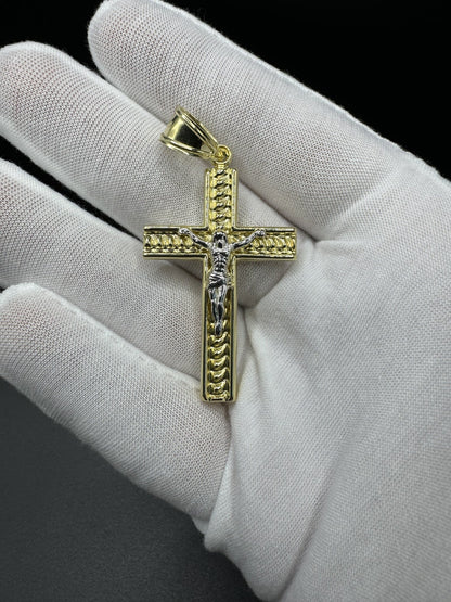 2.5” 14k Yellow Gold Square Crucifix 8mm Bail 4.3g