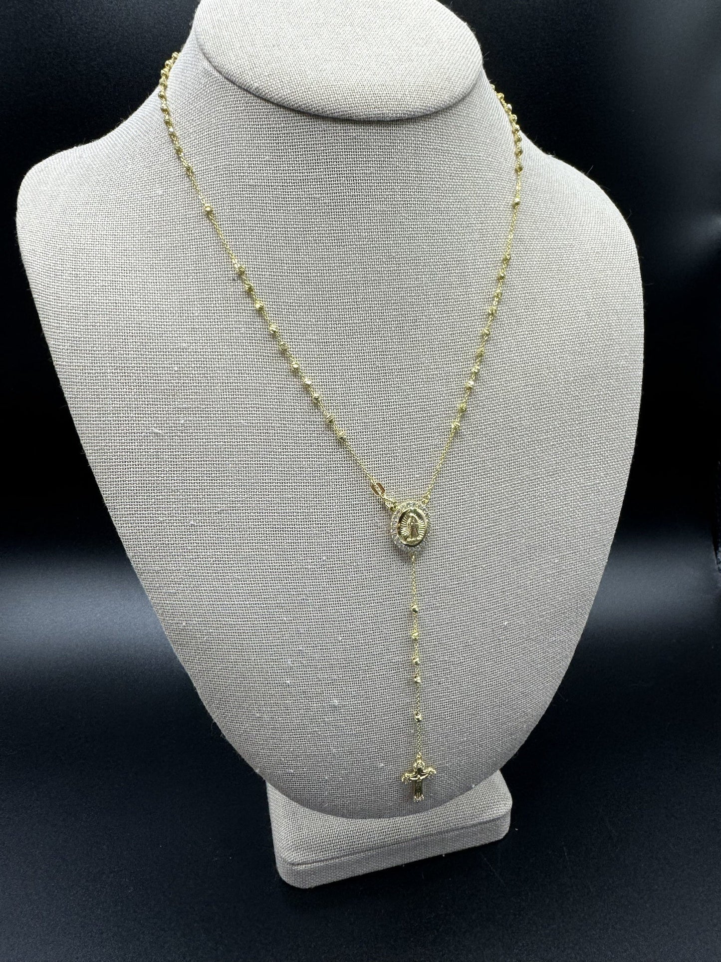18” 10k Yellow Gold Rosary with 4” Drop 2.5mm 5.0g