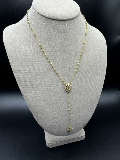 18” 10k Yellow Gold Rosary with 4” Drop 2.5mm 5.0g