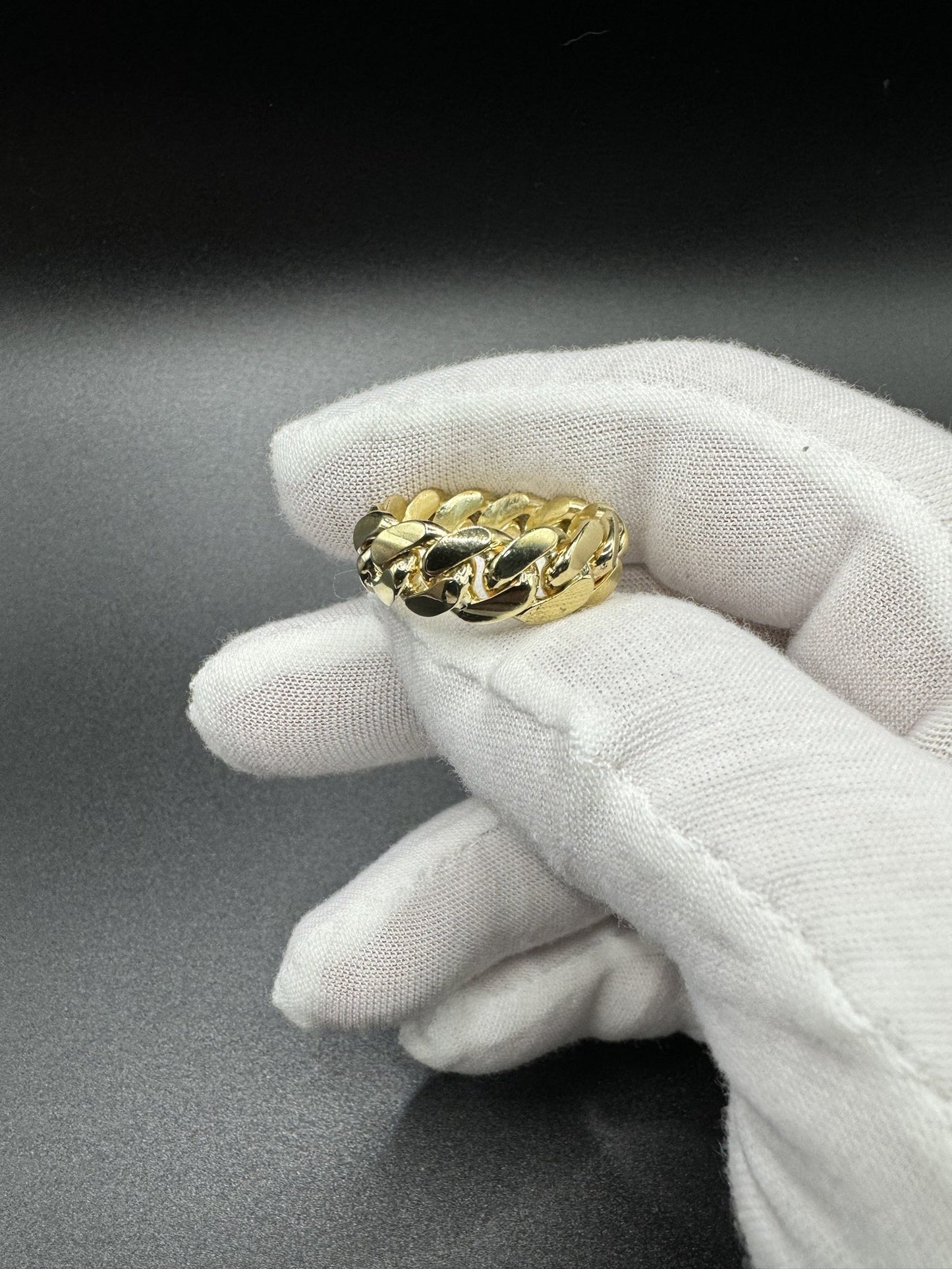 Size 10 10k Yellow Gold Cuban Link Ring 8mm 11.6g