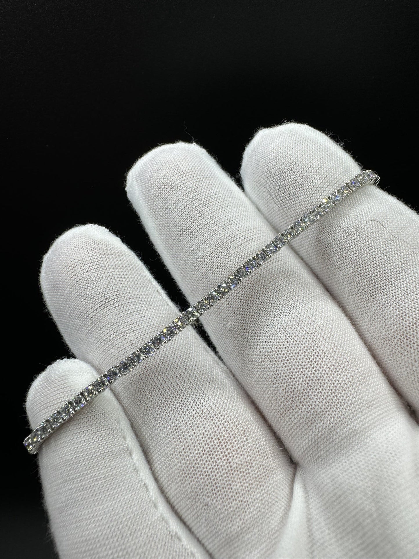 7.25” Platinum 3.5ctw VS/VVS Lab Diamond Tennis Bracelet 2.3mm 11.5g