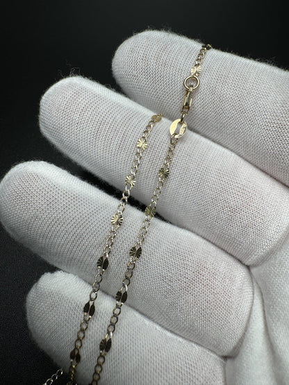 20” 14k Yellow Gold Diamond Cut Fancy Curb Link 2mm 2.3g