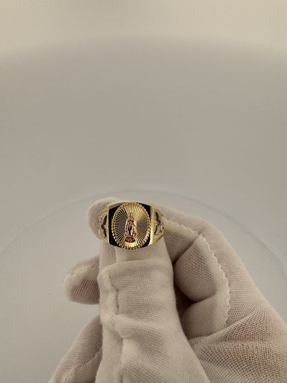 Size 11 10k Yellow Gold & Tri-Color Mary Ring 7.5g