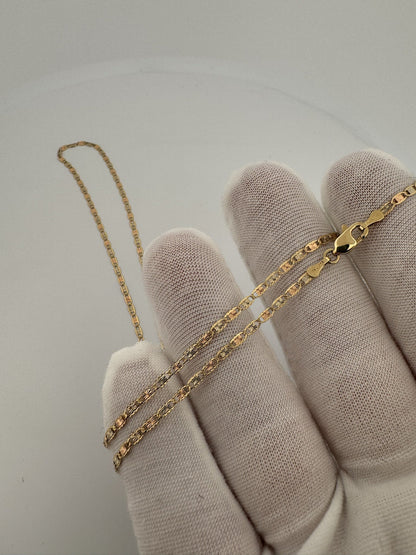 22” 14k Tri-Color Diamond Cut Valentino Link 2mm 3.1g