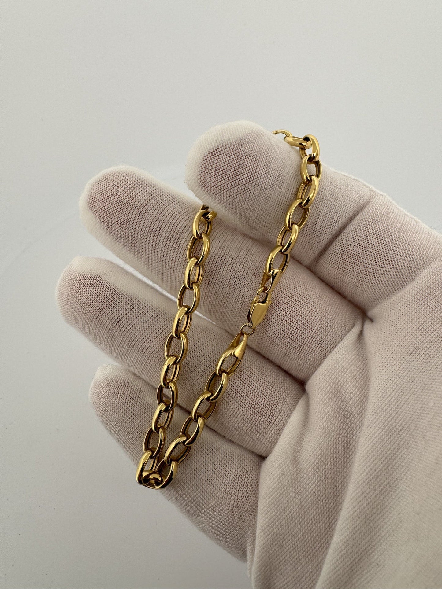 7.5” 14k Yellow Gold Fancy Paperclip 6mm 4.7g