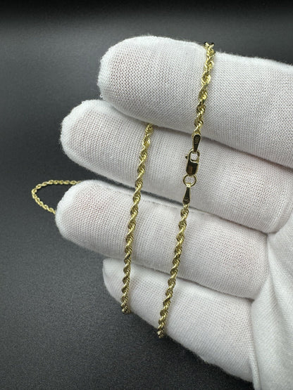 22” 14k Yellow Gold Rope 2.5mm 10.75g