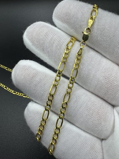 24” 14k Yellow Gold Figaro 3mm 4.6g