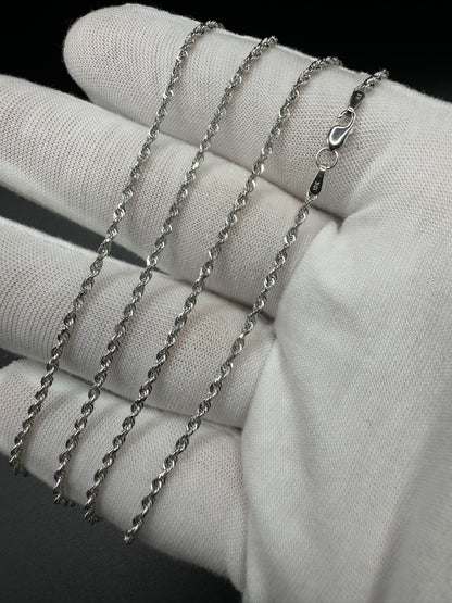 24” 10k White Gold Rope 2mm 5.1g