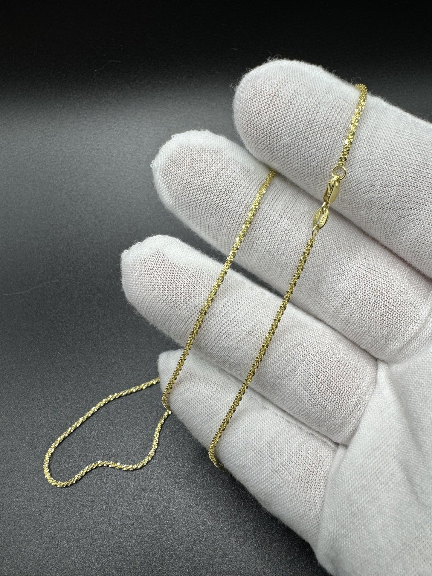 18” 14k Yellow Gold Diamond Cut Fancy Link 1.5mm 2.9g