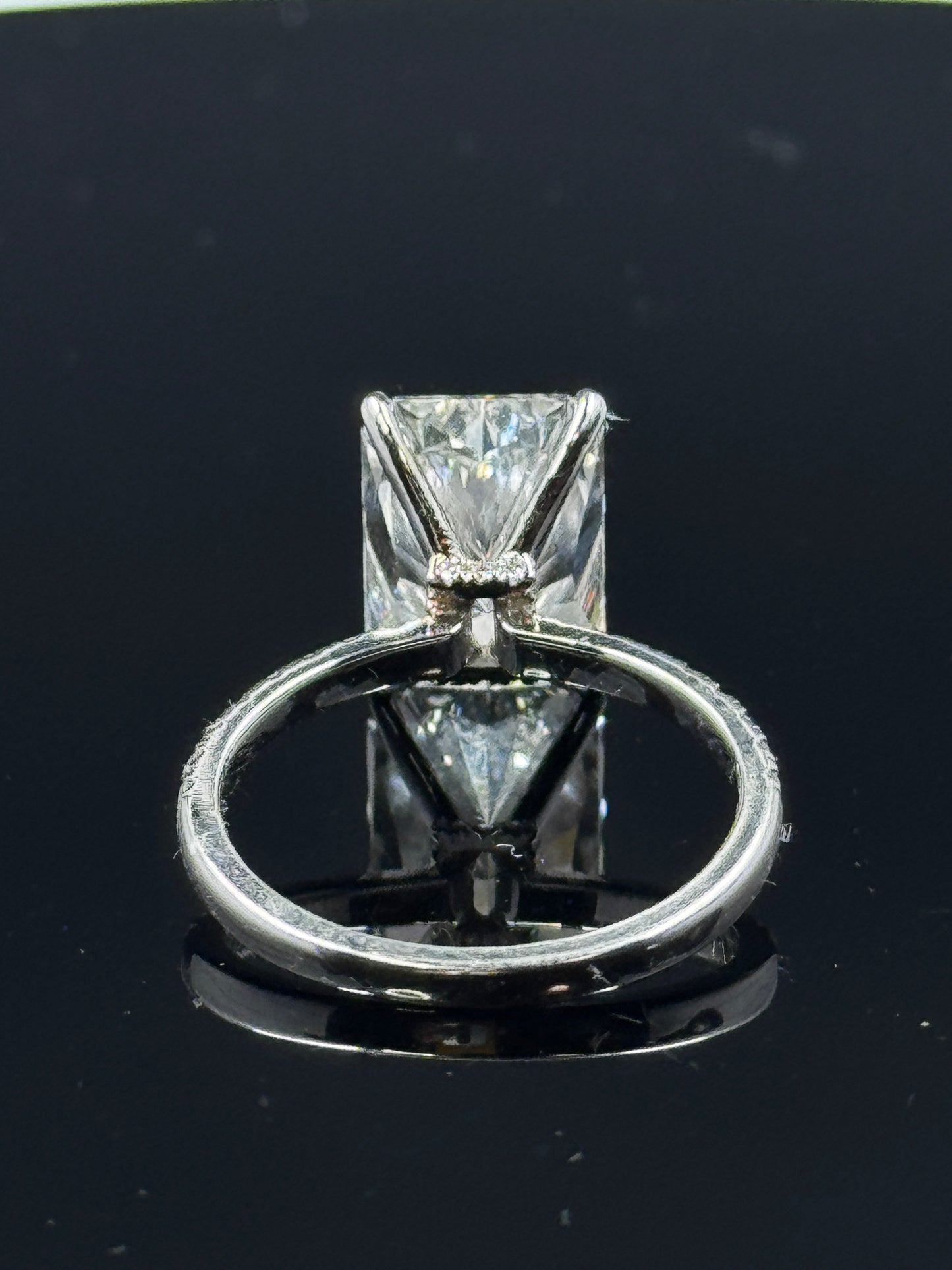 14k White Gold Radiant Diamond Engagement Ring – 5.08ct F VS1 Hidden Halo, Size 7